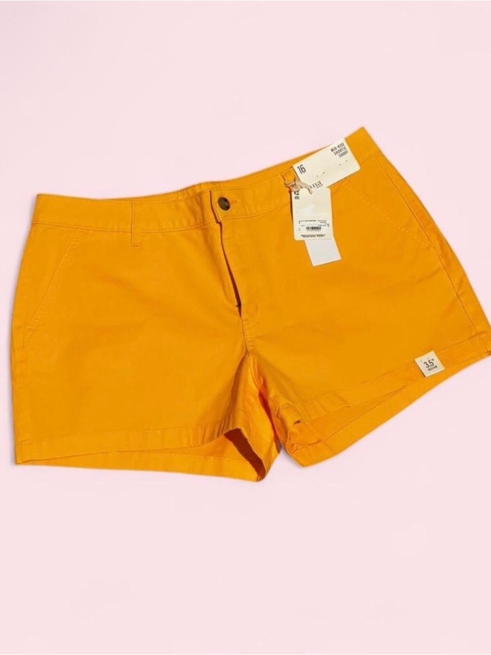 a.n.a Orange High-Rise Bermuda Shorts